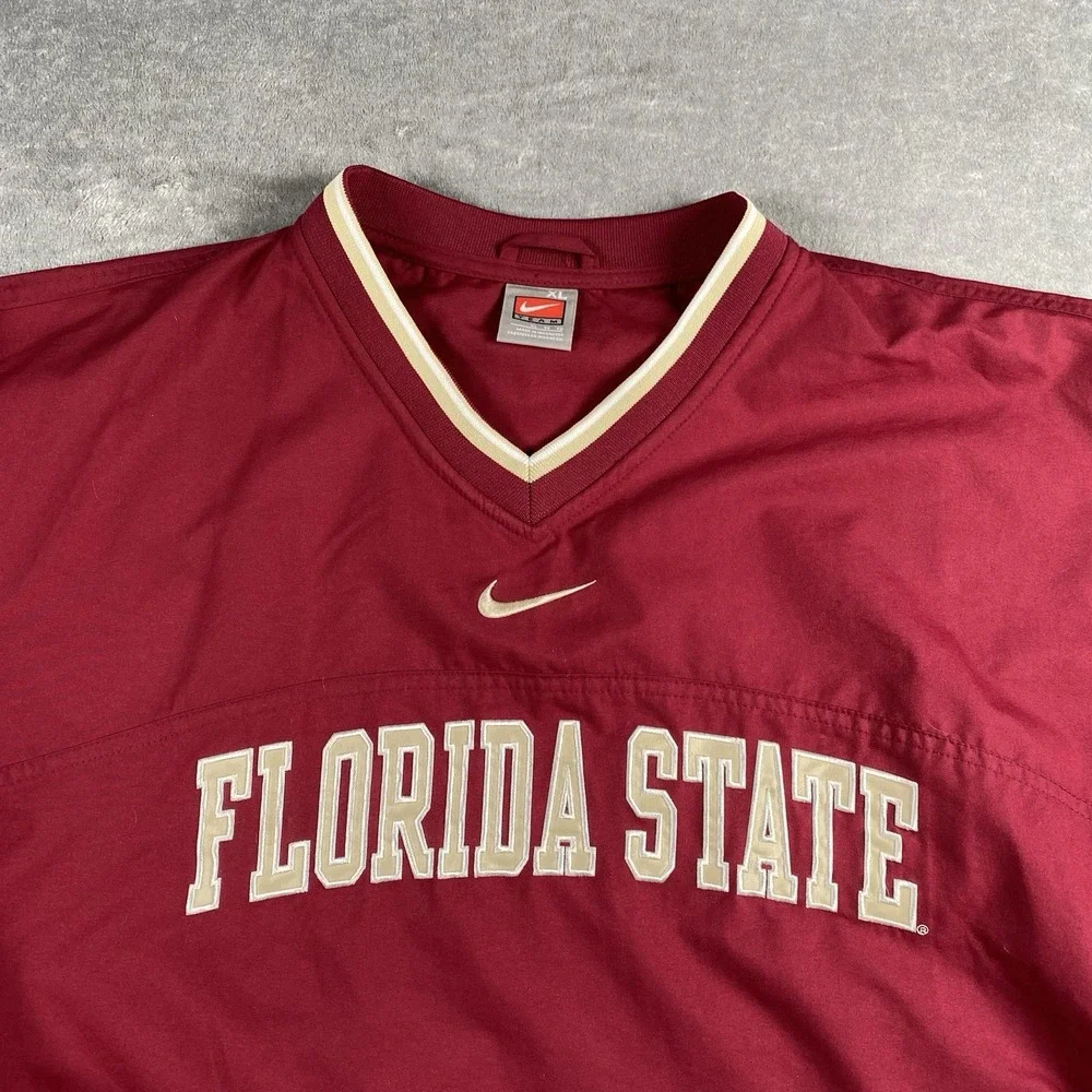 VTG Florida State Jacket Mens XL Nike Center Swoosh Windbreaker Pullover 90s FSU